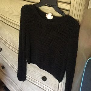 Black woven sweater